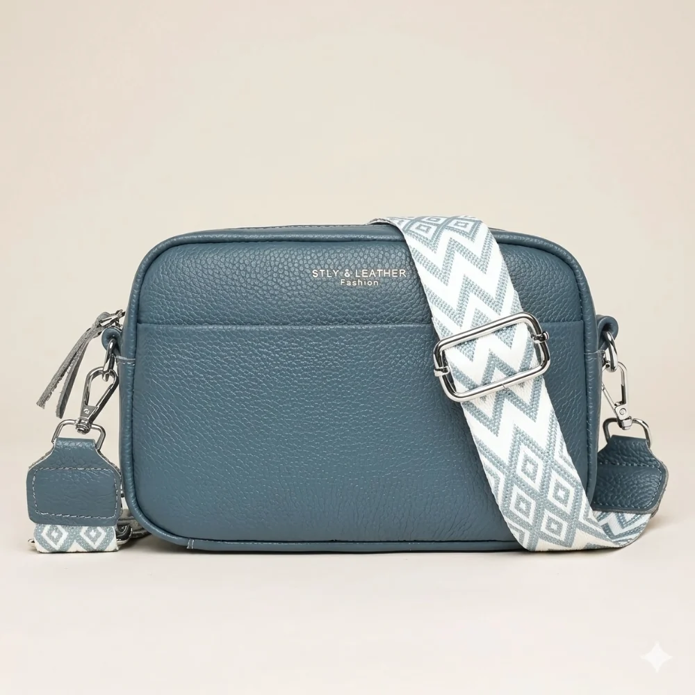 Vera – crossbody & axelväska i äkta läder, bred axelrem | Carryelle - Bild 5