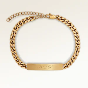 Bar Armband för Män - Gravyr (Guld)