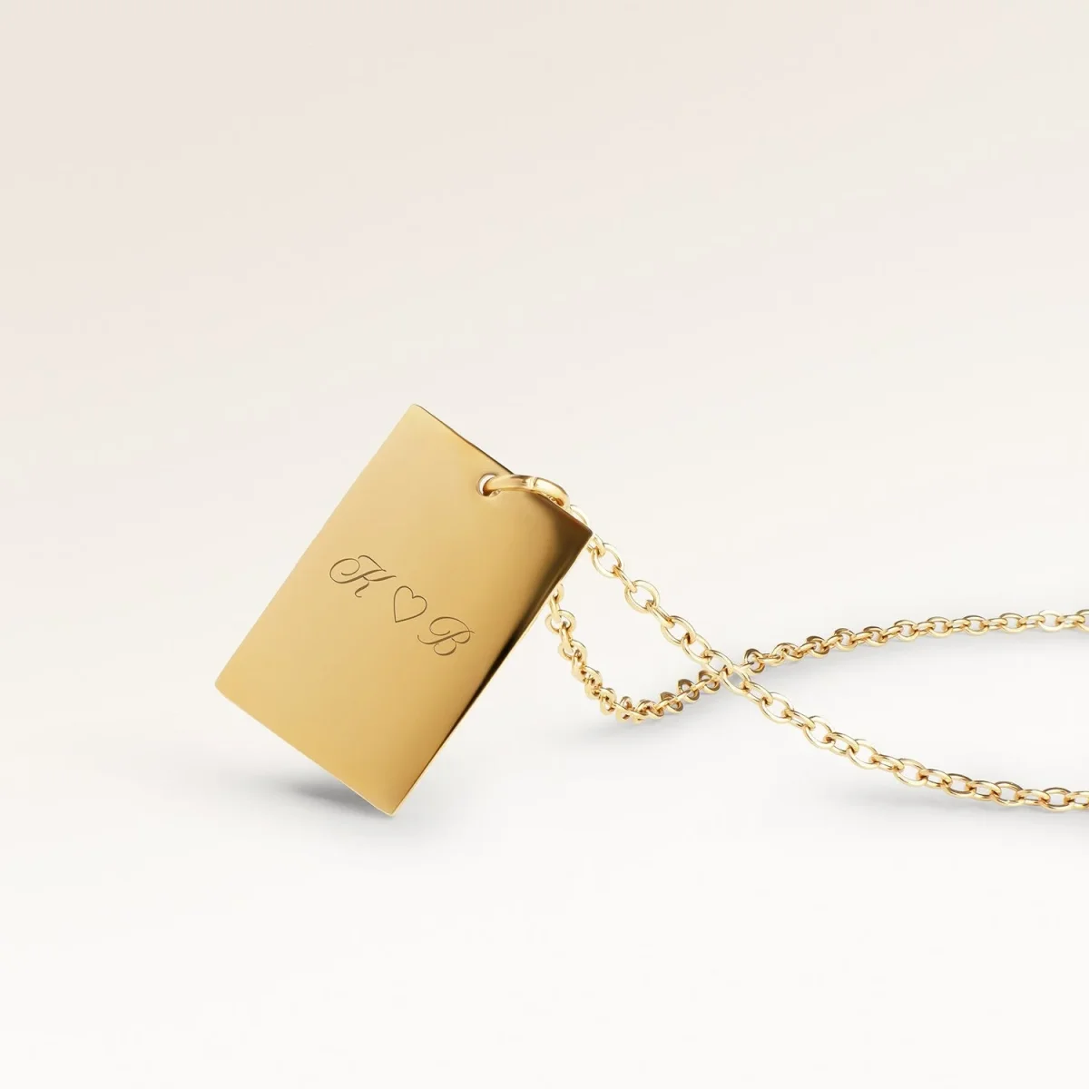 Ocean Waves Fyrkantigt Halsband - Gravyr (Guld) - Bild 4