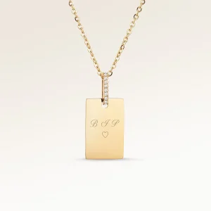 Carré Halsband med Zirconia - Gravyr (Guld)