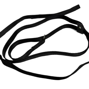 Enkel hundkoppel, flat, svart - Retrieverkoppel