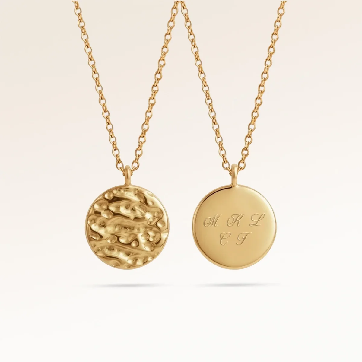 Melted Runt Halsband - Gravyr (Guld)