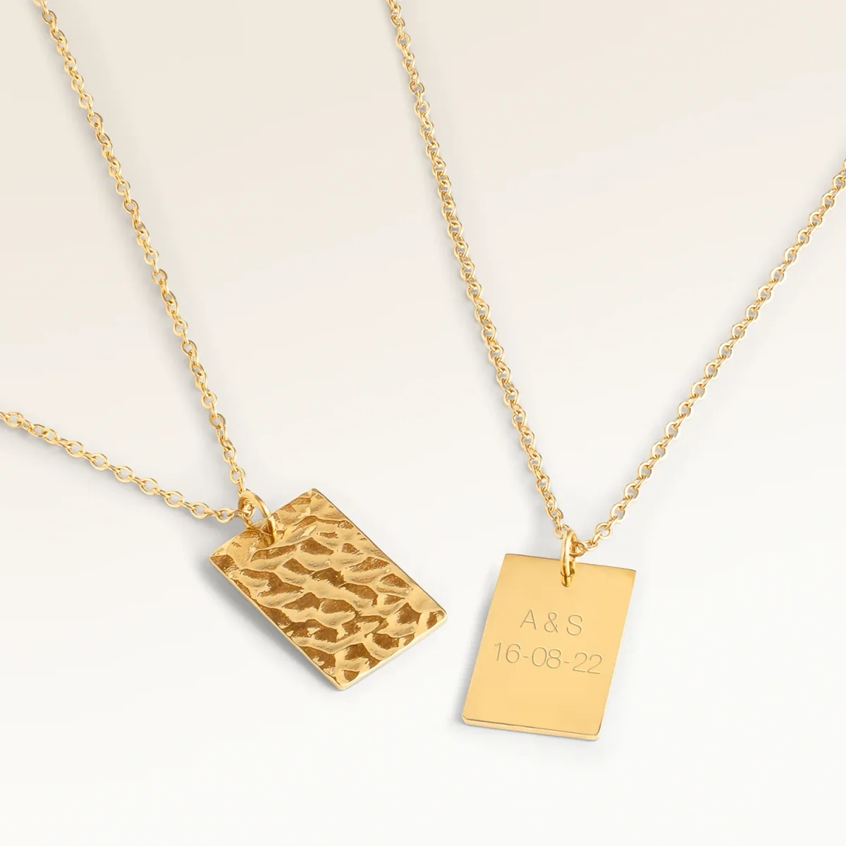 Ocean Waves Fyrkantigt Halsband - Gravyr (Guld) - Bild 3