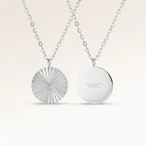 Soleil Runt Halsband - Gravyr (Silver)