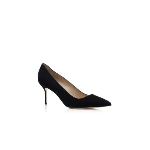 BB 70 Svarta pumps i svart mocka med spetsig tå