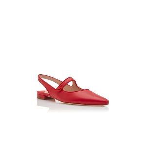 CAMPARIFLATSLI Röda slingback-platta skor i nappaläder