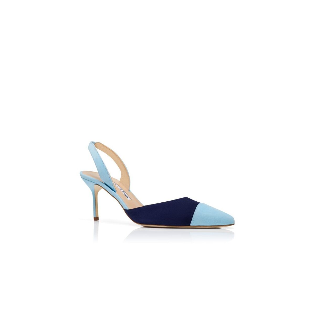 CAPSLI Blå mockapumps med slingback - Bild 2