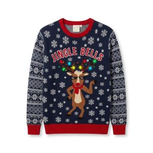 Familj julpulover lysande LED jingle bells