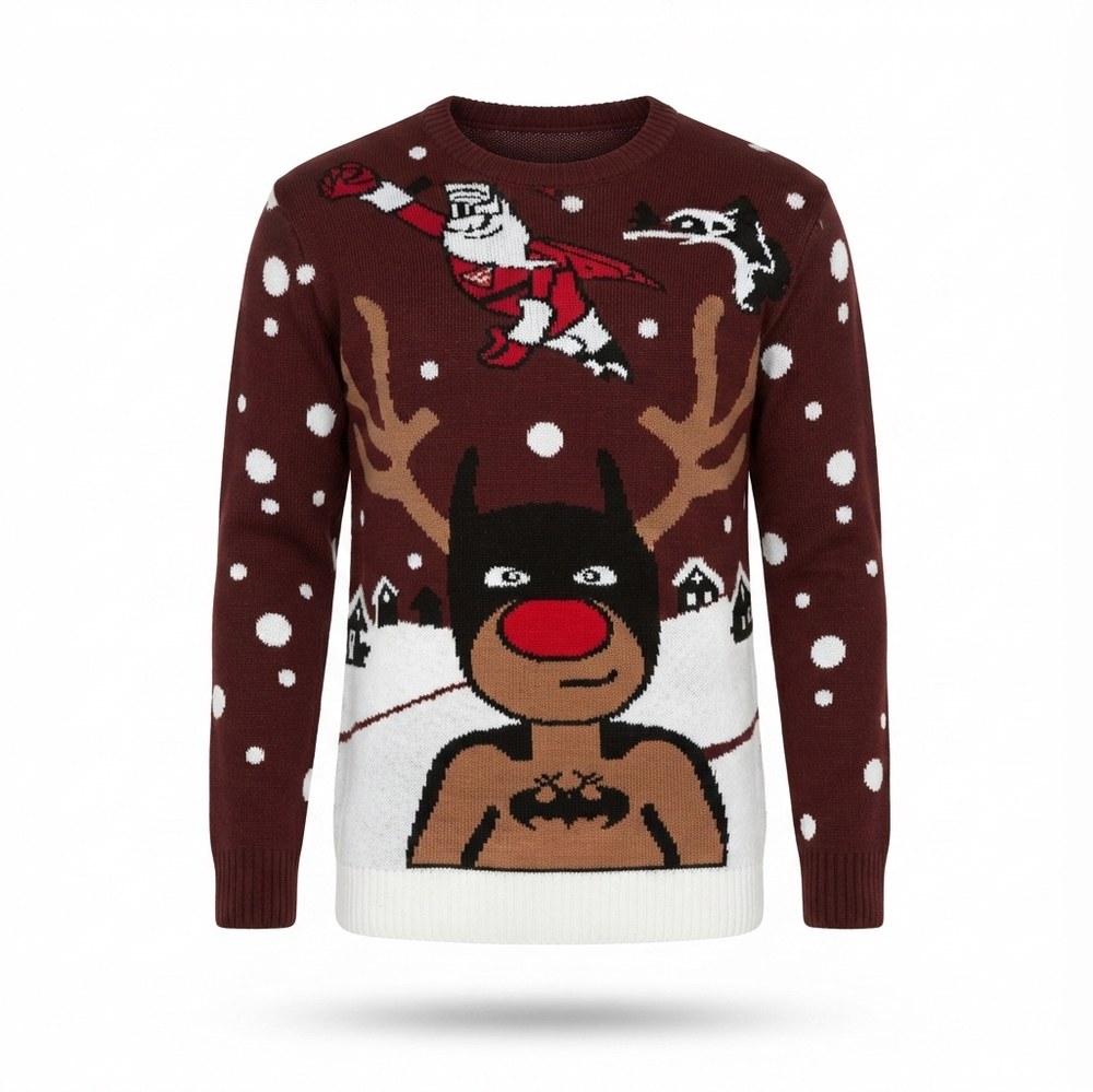 Julsweater för par ren Batman Julemand Superman - Bild 2