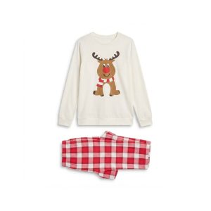 Unisex julpyjamas för vuxna söt rendjur