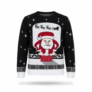 Julsweatshirt jultomten fastnad i skorstenen