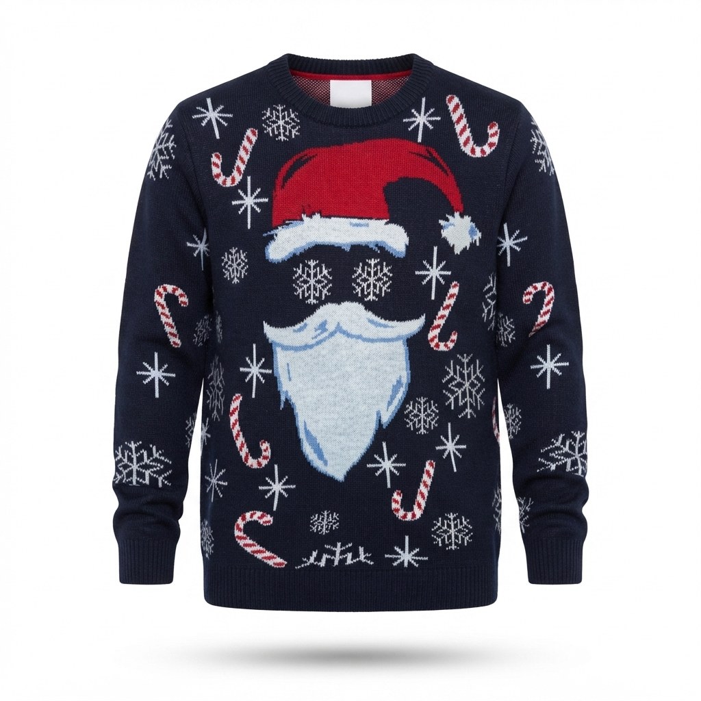 Familj julpulover julemanden svart
