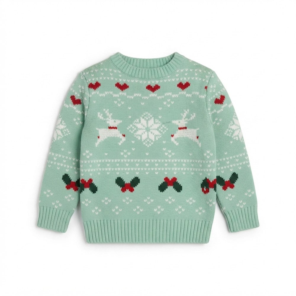 Julpullover för barn grön Sweet Christmas