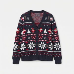 Julgensere Cardigan för Kvinnor Blå med Polarstjärnor