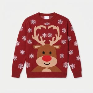 Julfamiljetröja med Rudolph den röda renen