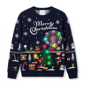 Julpullover för par lysande LED julmarknad