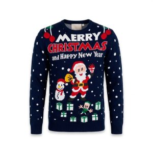 Julpullover för par Merry Christmas and Happy New Year
