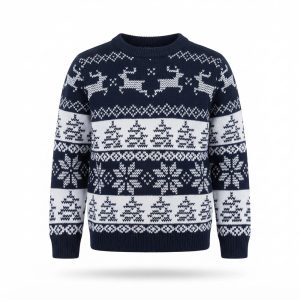 Julpullover för barn blå nordpol