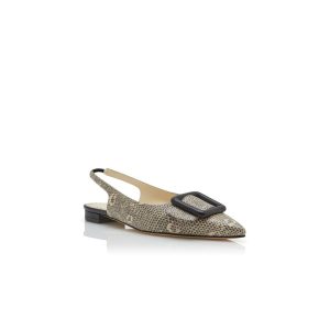 MAYLURABI Pumps i kalvskinn med ödlemönster och slingback