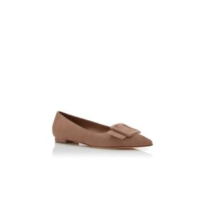 MAYSALEPUMPFLAT Beige mockapumps med spänne