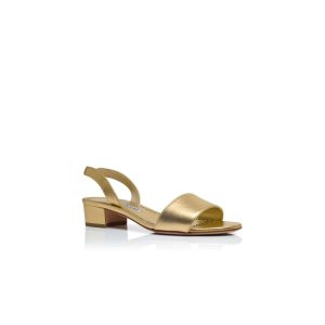 PATOPIA Slingback-sandaler i guldnappaläder