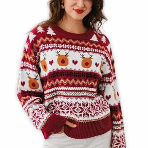 Röd Jacquard-jultröja matchande
