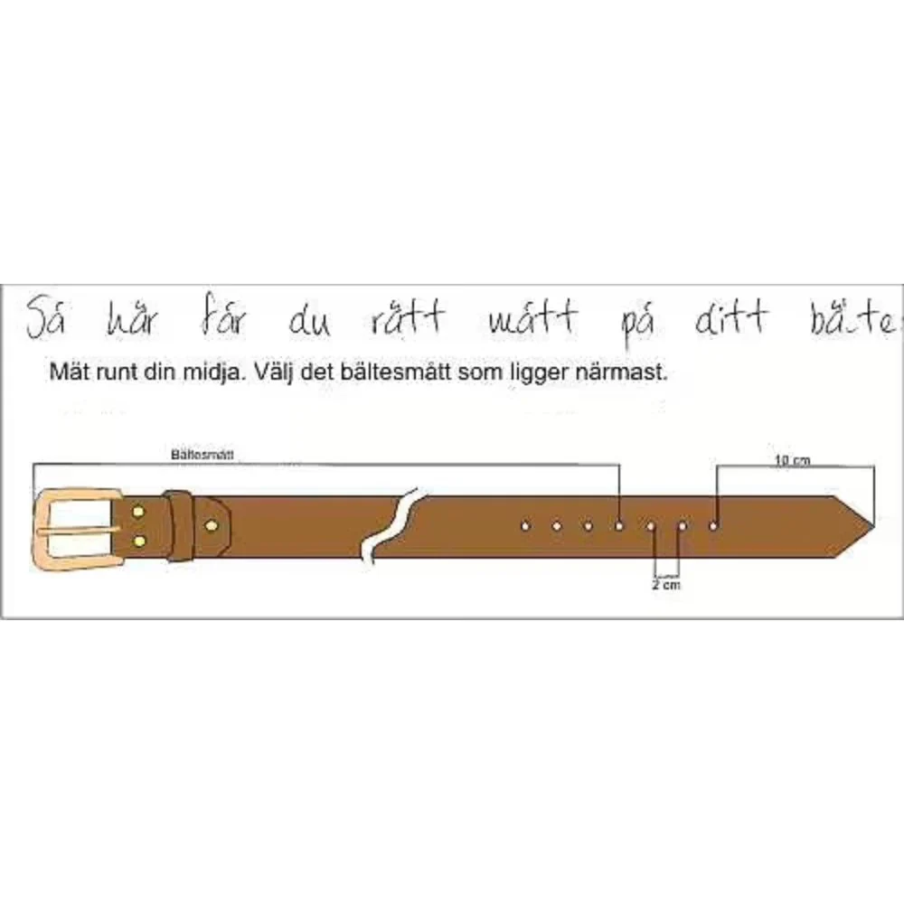 Svart läderbälte enkeldorn, 39 mm - Edvardson - Bild 3