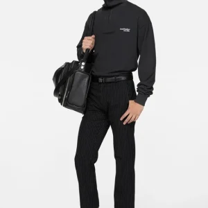 Sweatshirt med halv dragkedja och logotyp